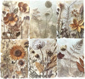 23 Sheets Vintage Autumn Floral Botanical Scrapbook Paper Kit Collage Supplies by ZIKERVDO