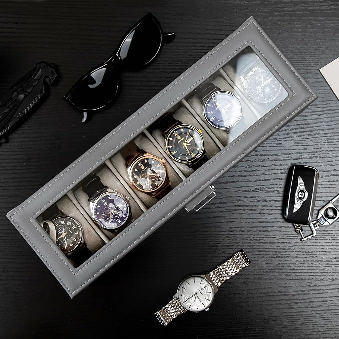 ProCase Watch Box, 6 Slot Watches Display Case - Image 2