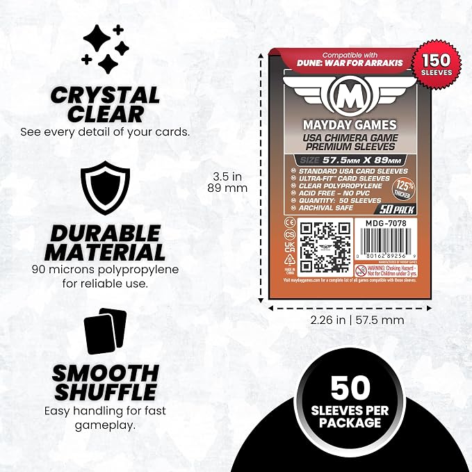 Mayday Games Dune: War for Arrakis -Premium Compatible Card Sleeve Bundle - Image 5