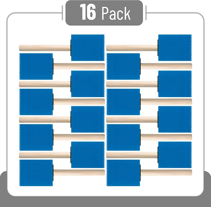 Bates- Foam Paint Brushes, 16 Pack - Image 2
