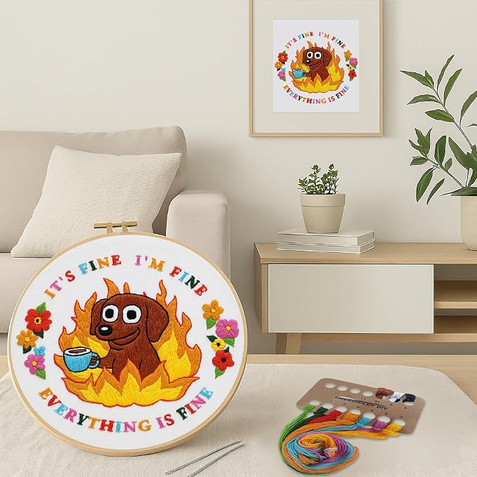 Nuberlic Cute Dog Embroidery Kits - Image 2