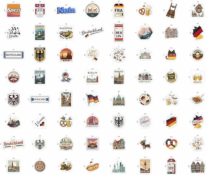 100Pcs Germany Stickers Small for Luggage, Water Bottle - Image 4