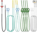 12 Pack Snake Drain Hair Removal Tools, 35.5" Drain Clog Remover, 30" & 50" Steel Shower Snake, 30" Nylon Sink Snake, 59" Sink Unclogger Tool, Sink Cleaner Tool for Toilet, Bathroom, Shower, Kitchen