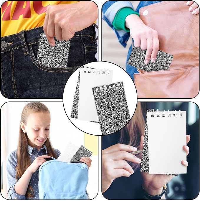 24 Pack Mini Notebook Composition Pocket Spiral Notebooks Notepads - Image 6