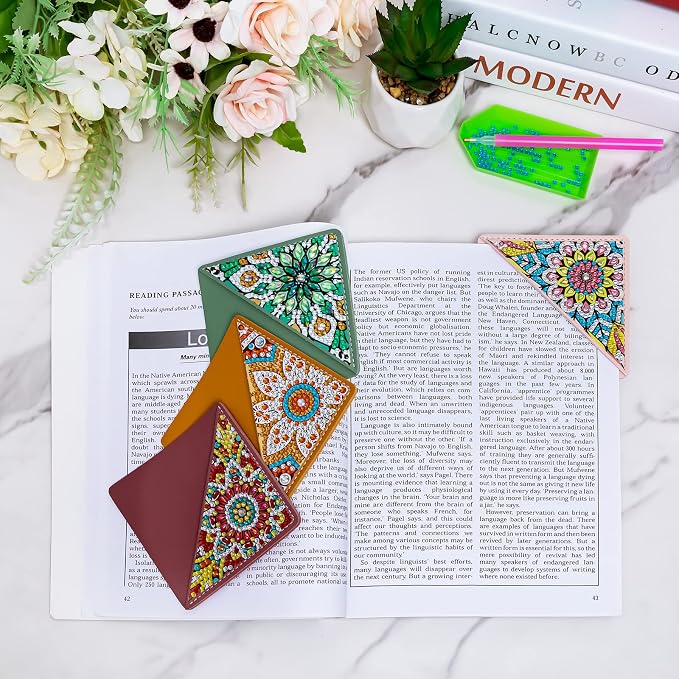 WIVICO 4 pcs Diamond Painting Bookmarks, DIY Diamond Art Kits - Image 2