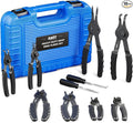 Orion Motor Tech 10pc Snap Ring Pliers Set, Internal & External Circlip Pliers With Bent & Straight Pliers, Hook Pick, Heavy Duty Removal Tool, Storage Case & Gloves