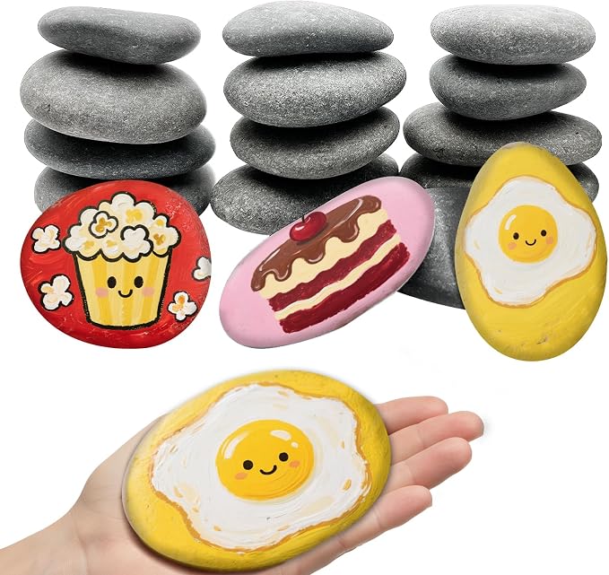 16PCS Rocks for Painting, 3-4 Inches Natural Smooth River Rocks for Painting by Unknown