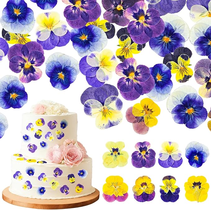 96 Pcs Natural Dried Pressed Edible Flowers by Unknown
