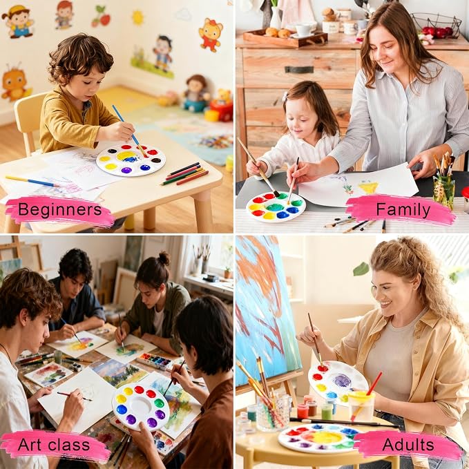 22 PCS Paint Palettes for Kids, Plastic Paint Pallets - Image 6