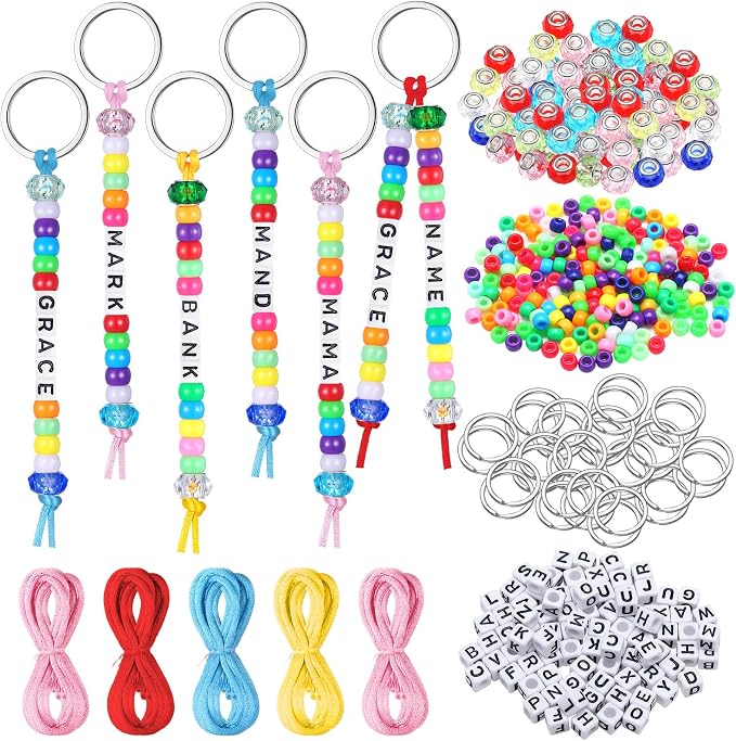 Landical 564 Pcs DIY Bead Keychain Kit Key Chain Making Craft Adjustable Letter by Landical