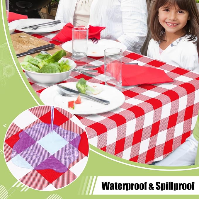 Smiry Square Table Cloth, Waterproof Vinyl Tablecloth - Image 2