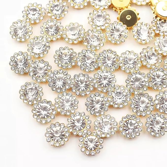 12mm 150pcs Crystals Clear Sew on Rhinestones, Glass Gems Jewels by Unknown