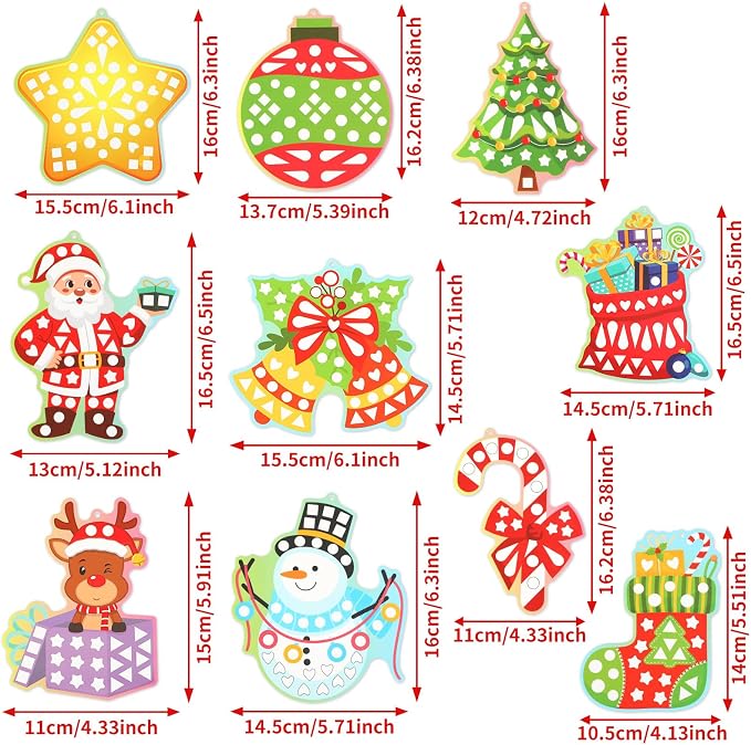 JULEASEL Mirror Mosaic Craft Kit, Christmas Sticker Activity Ages 4-8 | Spark - Image 6