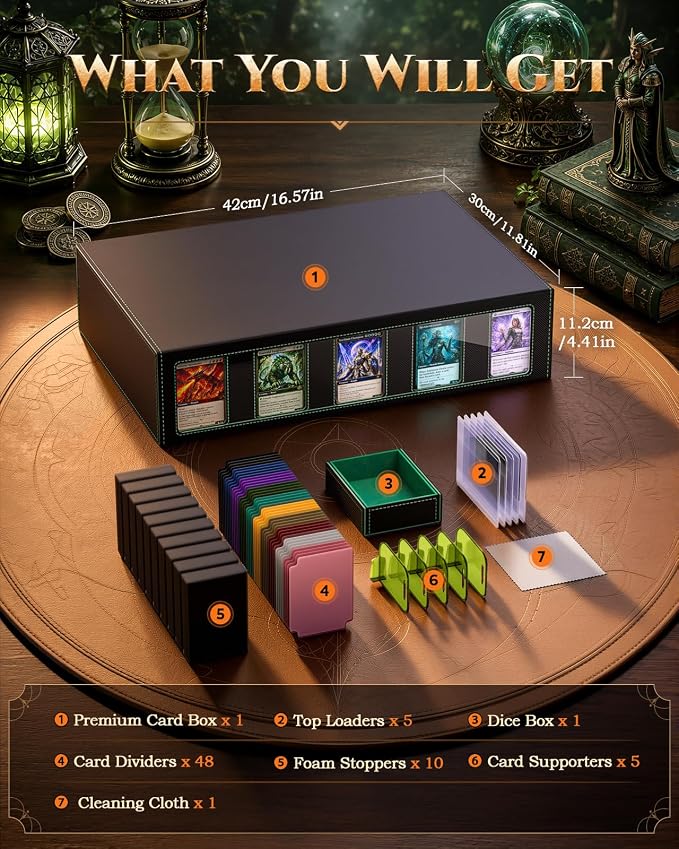 MoKo Trading Card Storage Box for MTG, 3900+Capacity, Top Loaders Organizer Case - Image 3