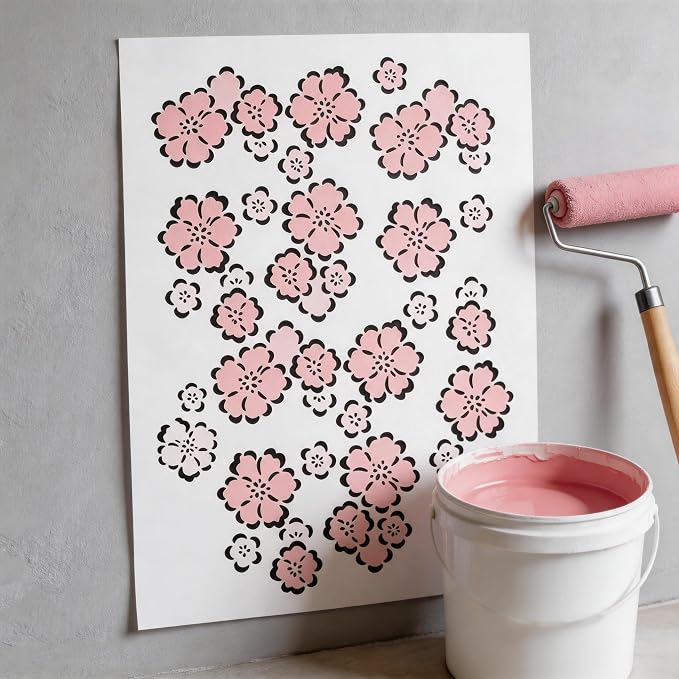 TIAMECH A4 Reusable Plum Cherry Stencil - Image 7