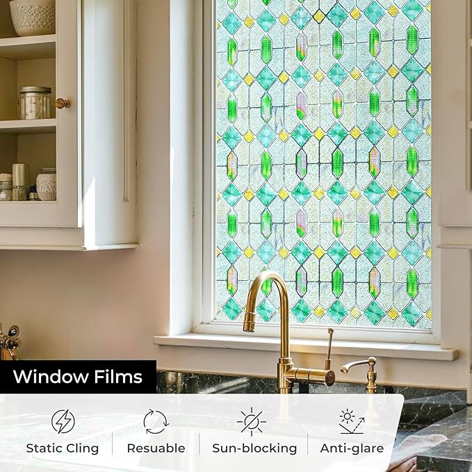 3D Stained Glass Window Film, Decorative Window Privacy Film - Image 5