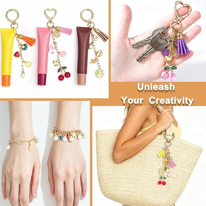 LOIKMIUP 570 Pcs Keychain Making Kit, DIY Charm Making Supplies - Image 6