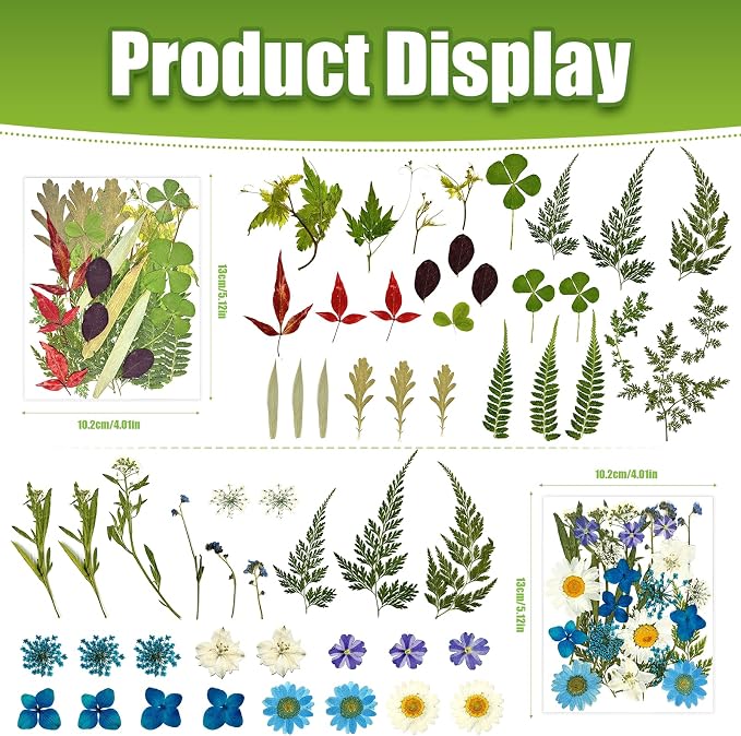 110+ Pcs Dried Flowers for Crafts, Real Pressed Flowers Bulk Small Dried - Image 3