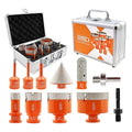 BGTEC Tile Hole Saw Kit Diamond - 11PCS 5/8-11 Thread Drill Bits 6/6/8/19/35/50/65mm+50mm Beveling Chamfer Bit+20mm Finger Bit+SDS/HEX Adapter for Pocelian Tile Ceramic Marble Granite Stoneware