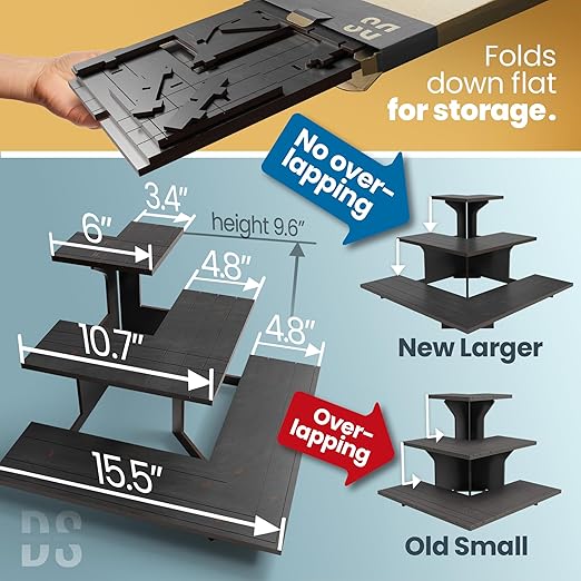DS THE DISPLAY STORE Corner Black Wooden Tiered Display Stand - Image 2
