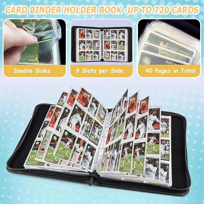 9-Pocket Card Binder for MTG, 720 Double Sided Pocket PU Trading Collection - Image 4
