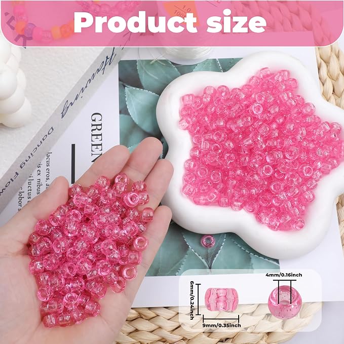 Plastic Pony Beads, for Bracelet, Hair Braiding, Friendship Bracelets, Jewelry - Image 2