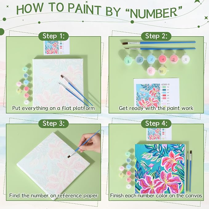 Nezyo 12 Sets Paint by Numbers Kit - Image 4