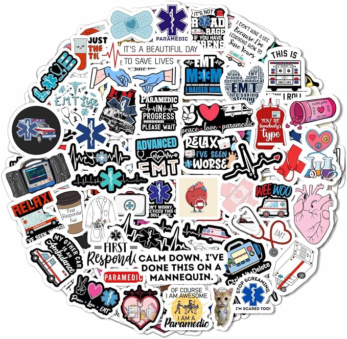 BulbaCraft Emergency Medical Technician Stickers, EMT Stickers by BulbaCraft