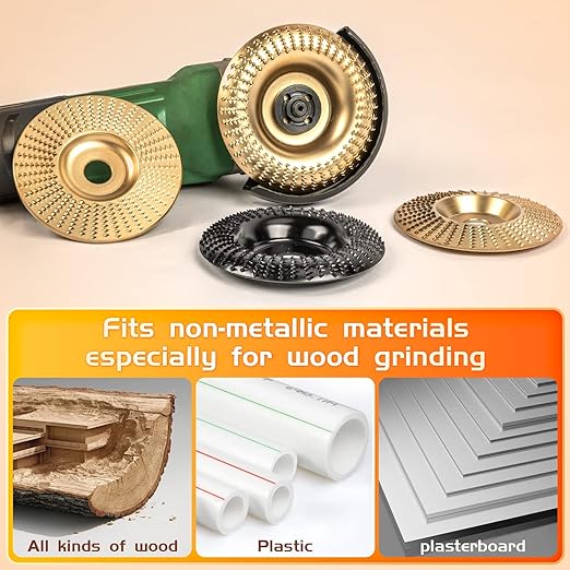 BLEKOO 4PC Angle Grinder Wood Carving Disc Set, - Image 6