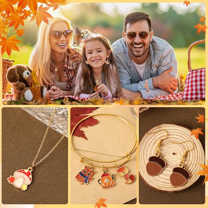 SANNIX 110Pcs/55 Pairs Fall Charms, Thanksgiving Charms - Image 7