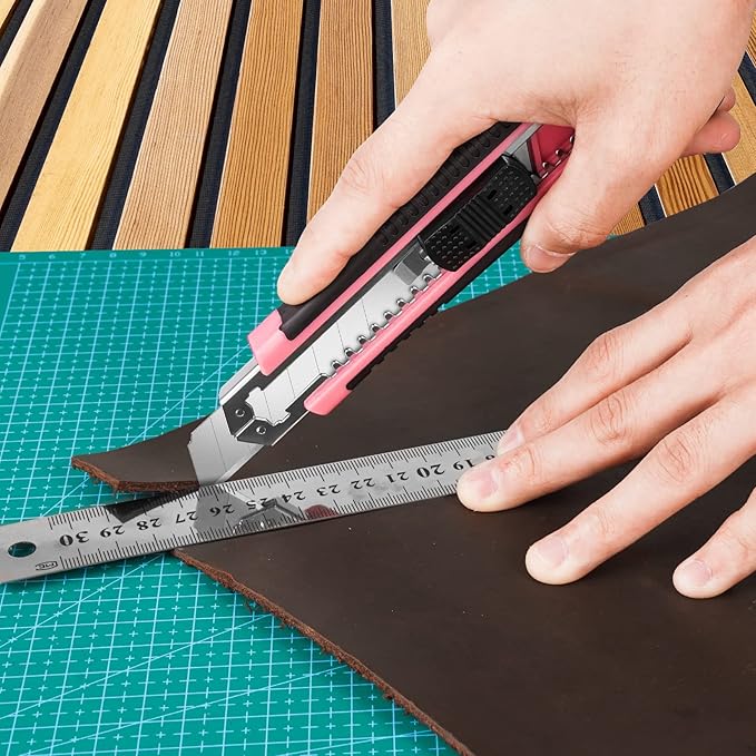 3-Pack Box Cutter, 18mm Wide Blade Utility Knife Retractable, Pink Box Cutter with Quick Change Blade and Lanyard Hole Design, Exacto Knife Suitable for DIY, Office, Arts Crafts and Home