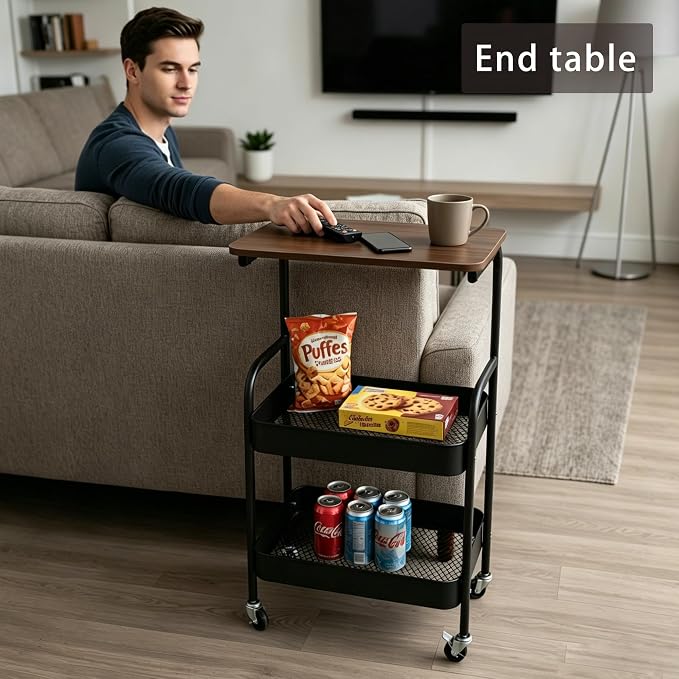 3-Tier Metal Rolling Utility Cart - Image 8