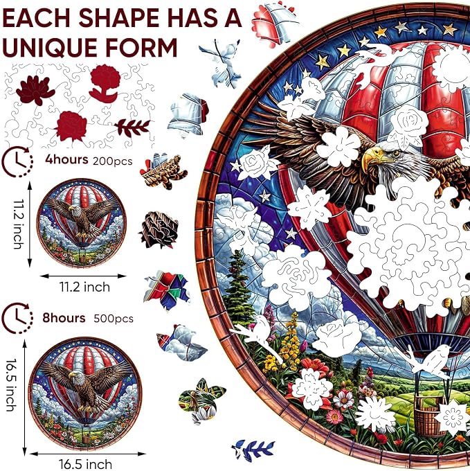 Reouinty Flower Eagle Wooden Puzzle - Image 2