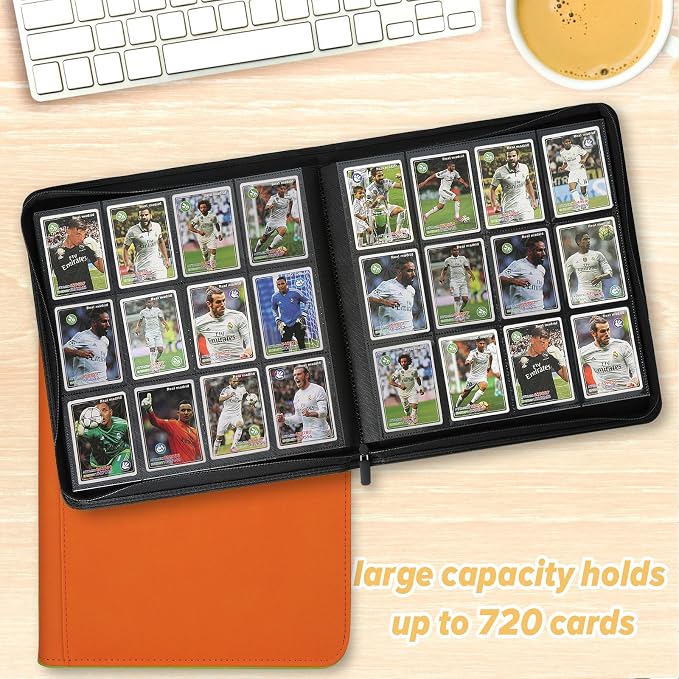 12 Pocket Ringless Side Loading Trading Card Binder, 720 Cards PU Fixed Page - Image 6