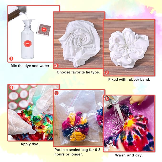PATIFEED Tie Dye Kit for Kids and Adults, 32 Colours | 80ML Bottles, Gifts for - Image 5