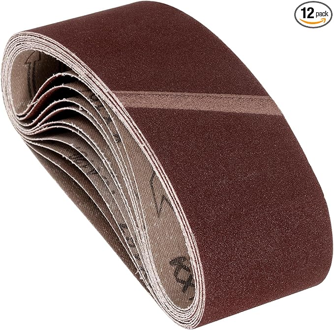 12 Pcs Sanding Belts 4 x 24 Inch 150 Grit Aluminum Oxide Abrasive Sandpaper for Belt Sander Metal Grinding Wood Working Weld Rust Removal