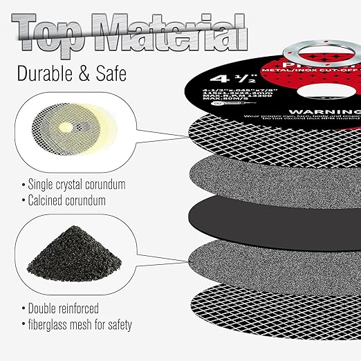 Cut Off Wheels 50 Pack,4 1/2 Inch,Metal and Stainless Steel Cutting Wheel for Angle Grinder,Ultra Thin Cut-Off Wheel Cutting Disc (50 PCS 4-1/2 x .045 x 7/8 inch Cut Off Wheels)