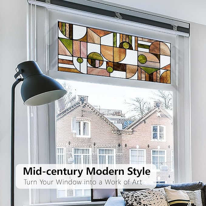 Faux Stained Glass Effect Window Privacy Film, Original Double-Sided Hand-Drawn - Image 5