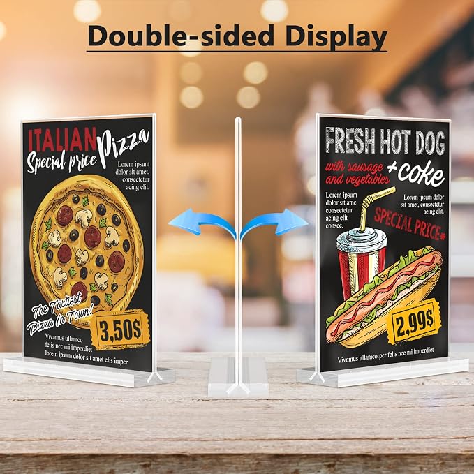 MaxGear Acrylic Sign Holder 8.5" x 11" Double Sided Display Stand, 18 Pack | - Image 3