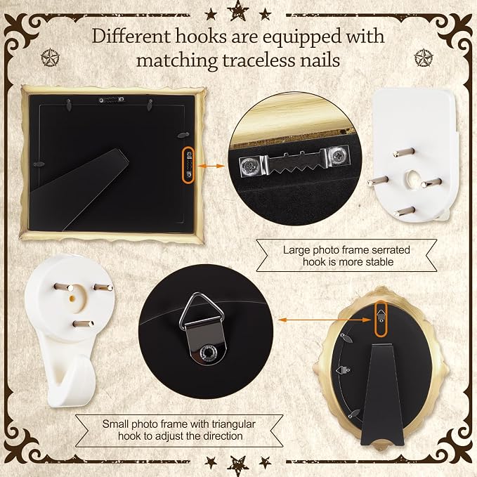8 Pcs Vintage Picture Frames Set - Image 5