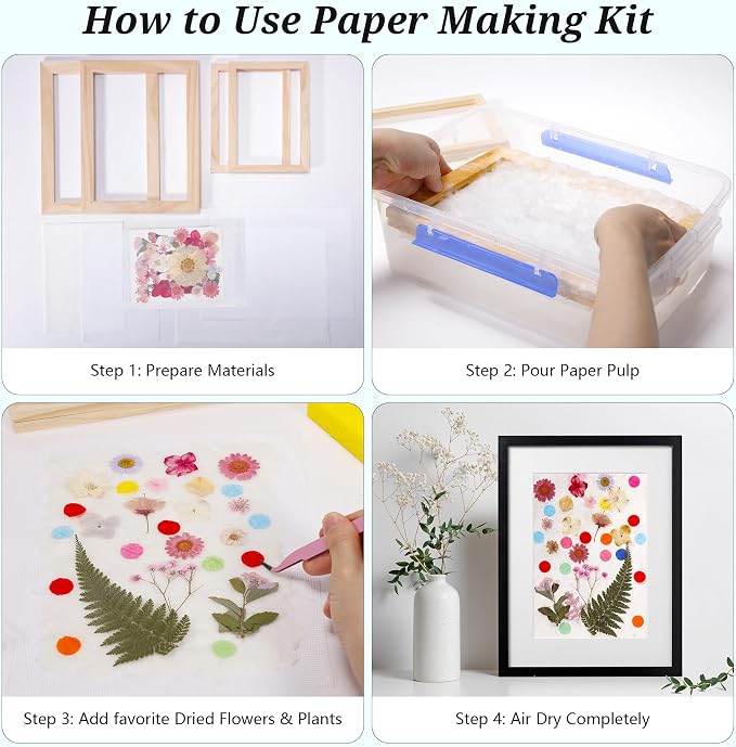 Aboofx Paper Making Kit, A5 & A6 Size Paper Making Screen Frame Kit, Wooden - Image 3