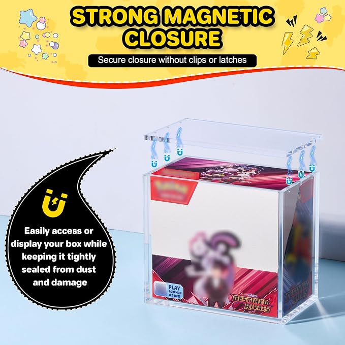 4 PCS PKMN Booster Box Acrylic Case, 5MM Acrylic Display Case, Dustproof and - Image 3
