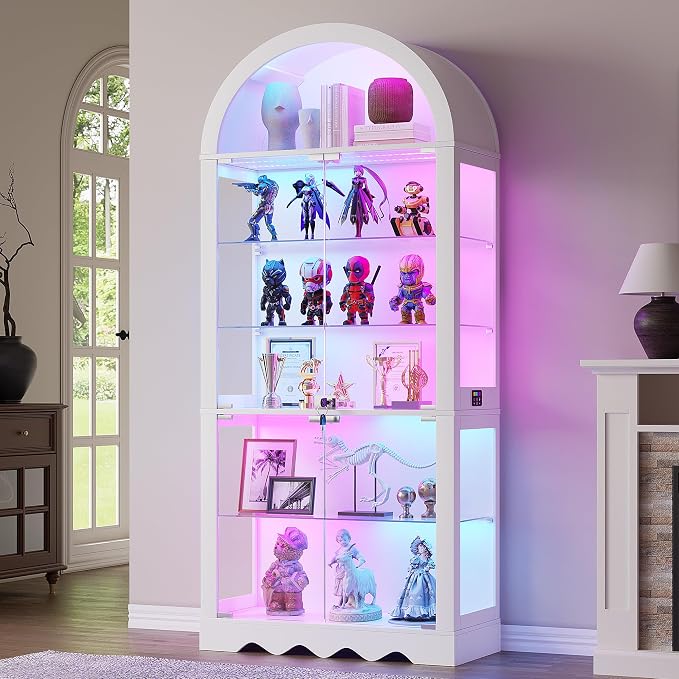 6-Tier Arched Glass Display Cabinet by CraftYourIdealHomeLife