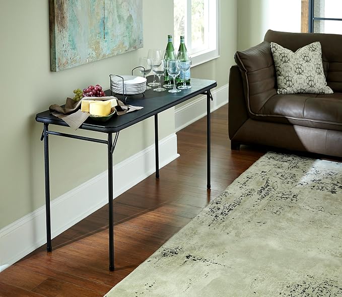 COSCO 20" x 48" Vinyl Top Folding Table - Image 2