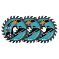 Wood Cutting Disc 3-3/8" 3pcs - 24T TCT Carbide Tipped Teeth Compact Circular Saw Blade with 10mm Arbor, General Purpose for Cuttting in Wood Plastic and Composite Materials