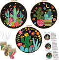 Nuberlic 3 Pack Embroidery Kit for Beginner Adults, Stamped Cross Stitch by Nuberlic
