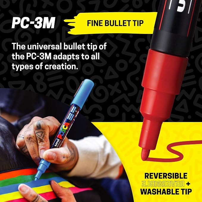 Posca Exclusive 3M and 5M Paint Markers Gift Set of 22 - Image 6