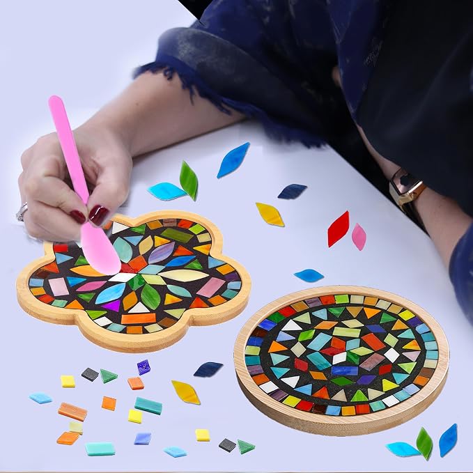 DIY Mosaic Tiles for Crafts, Mixed Stained Glass Ceramic Mosaic Craft Kits for - Image 6