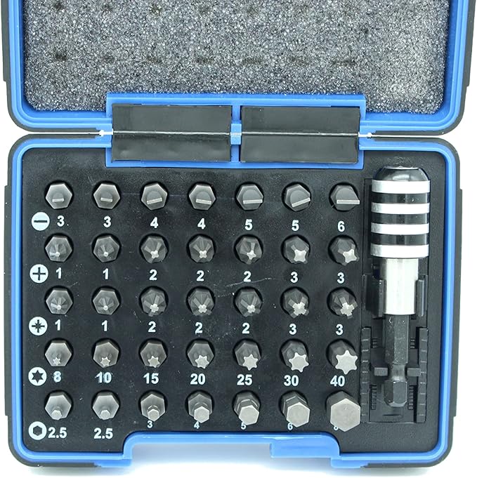 36 pc Impact Ready Screwdriver Bit Set Kit with One Quick Release Chuck