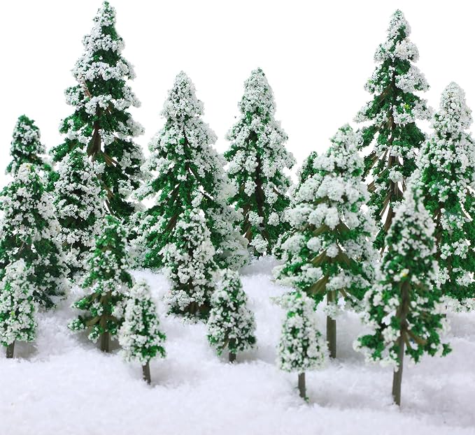 Skylety 35 Pieces Model Trees 6.3-1.2 Inch Mixed Miniature Trees Diorama by Skylety